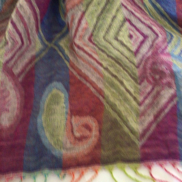 PASHMINA MULTI COLORED BOHO SCARF BLANKET WRAP - Picture 9 of 16